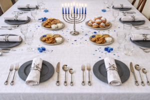 Holiday Hanukkah Table Setting
